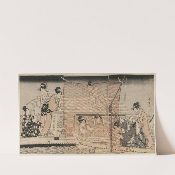 Net Fishing at Night on the Sumida River (c. 1800) by Kitagawa Utamaro