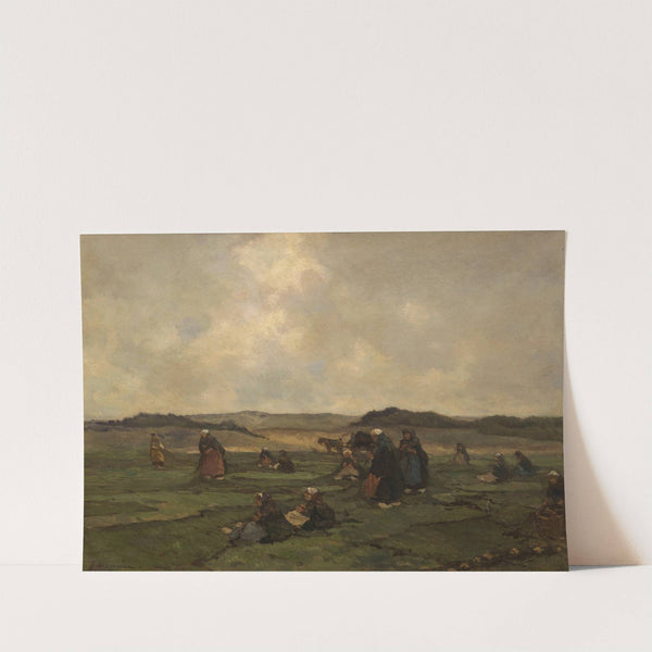 Nettenboetsers aan het strand by Johannes Evert Hendrik Akkeringa