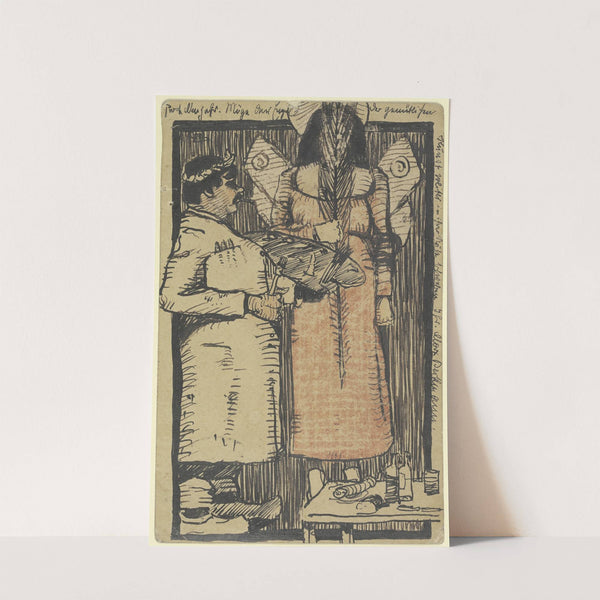 Neujahrskarte für den Maler Ugi Battenberg (1902) by Max Beckmann