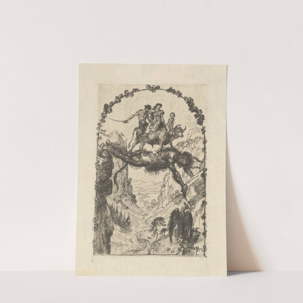 Neujahrskarte Teufelsbrücke (1902) by Albert Welti