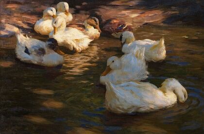 Neun Enten im Abendlicht (1910)