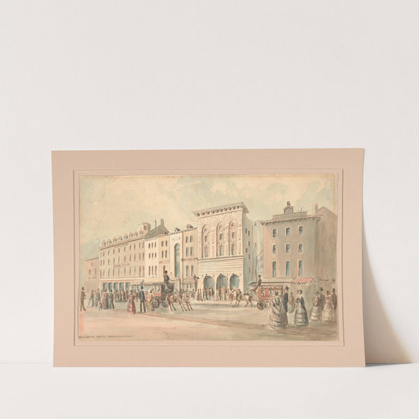 New Boston Theater. Washington Street. (1850) by Benjamin Champney
