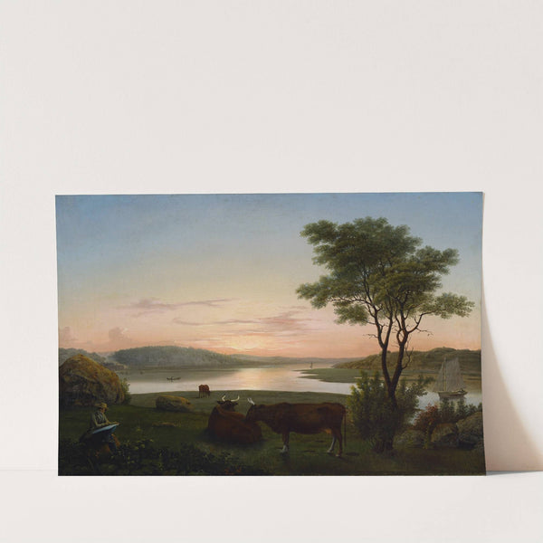 New England Inlet with Self-Portrait (1848) by Fitz Henry Lane