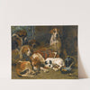 New Forest Buckhounds And A Terrier In Their Lodges After The Hunt by John Emms