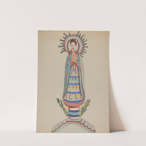 New Mexico, Bulto, Polychromed Wooden Figure by E. Boyd