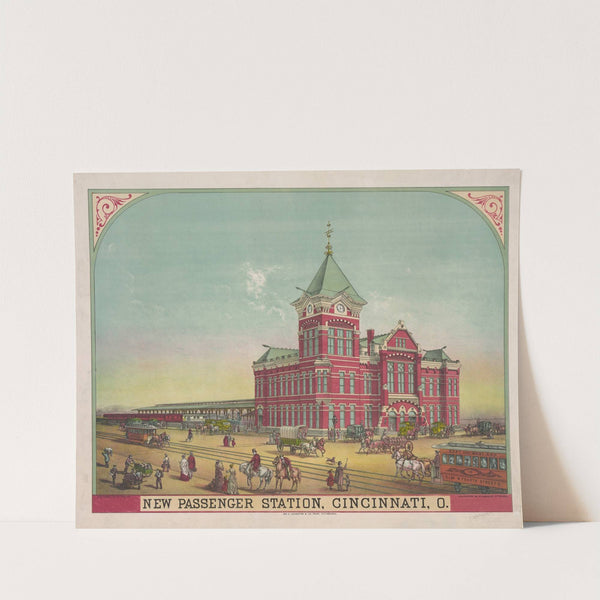 New passenger station, Cincinnati, O. by Krebs Lith. Co