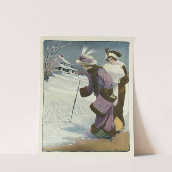 New Year resolutions – till they melt! (1913) by Leighton Budd