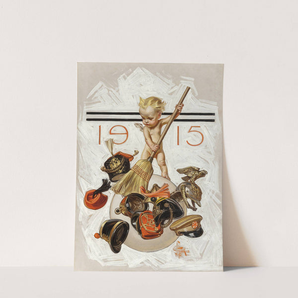 New Year’s Baby (Cleaning Up) (1915) by Joseph Christian Leyendecker