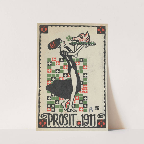 New Years Card; Cheers 1911 (Prosit) (1910) by Hans Kalmsteiner