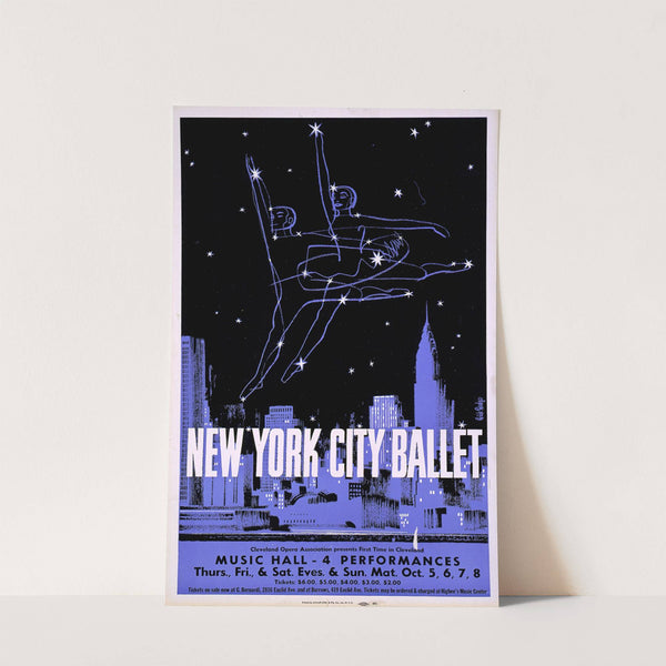 New York City ballet Cleveland Opera Association presents first time in Cleveland Music Hall (1960s) by Artcraft Lithograph