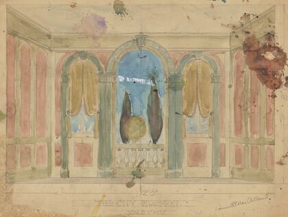 New York Fireman: Sketch no. 1 ‘The City Firemen’ (Domestic Interior Back Drop) (1934-1943)