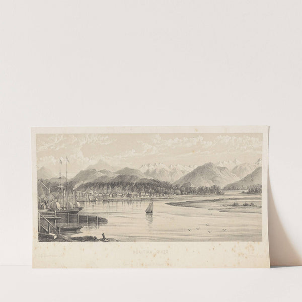 New Zealand Graphic and Descriptive. Plate IV. Hokitika River. (1877) by Charles Decimus Barraud