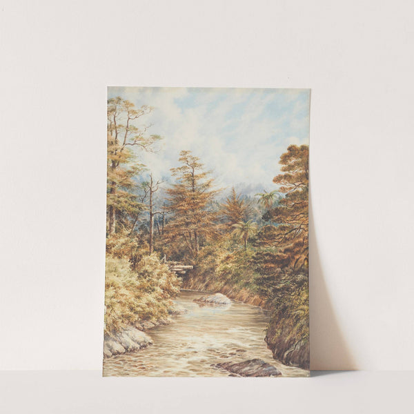 New Zealand river scene by Charles Decimus Barraud