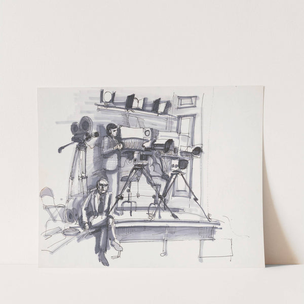 News and television cameras, perhaps related to the Senate Watergate hearings by Joseph Papin