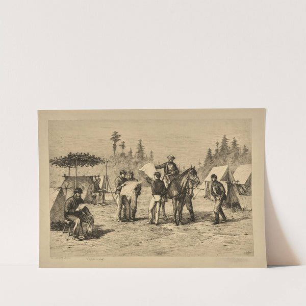 Newspapers in camp. (1876) by Edwin Forbes