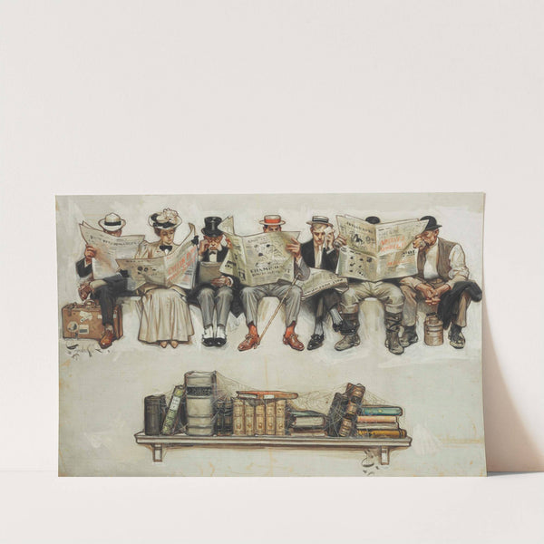Newspapers Over Books by Joseph Christian Leyendecker