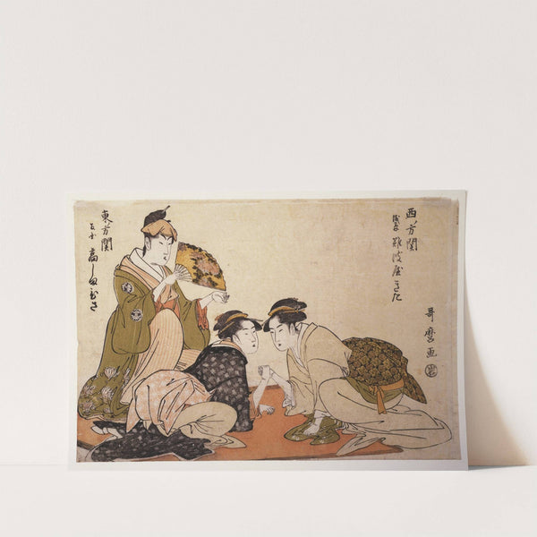 Nibijin ude-zumô – Arm-wrestling between two beauties (1793-1804) by Kitagawa Utamaro
