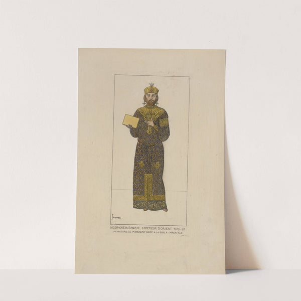 Nicephore Botaniate, Empereur d'Orient 1078-81. Miniature d'un manuscrit Grec a la Bible Imperieale. by Raphaël Jacquemin