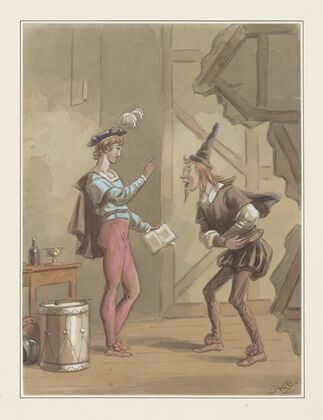 Nicholas instructs Smike in the art of acting (1838)