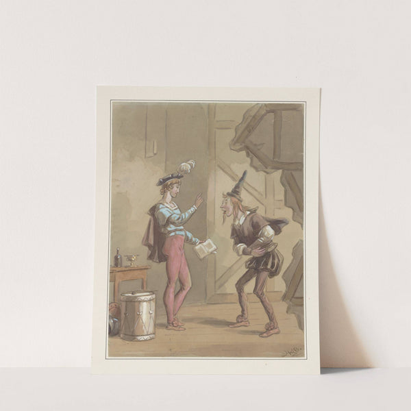 Nicholas instructs Smike in the art of acting (1838) by Hablot Knight Browne