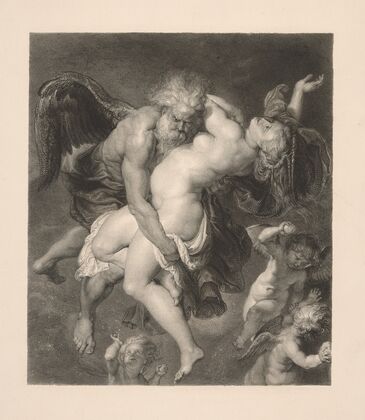 Boreas carrying off Orithyia (after Peter Paul Rubens)