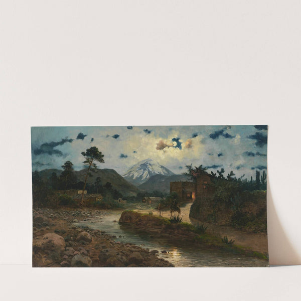 Night in Mexico in Front of Popocatepetl (1905) by August Löhr