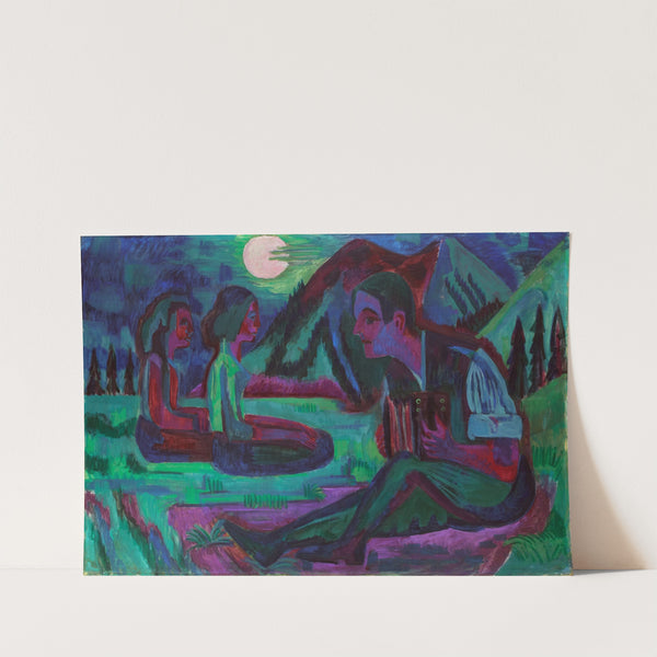 Night Moon, Accordion Player by Moonlight (1924) by Ernst Ludwig Kirchner