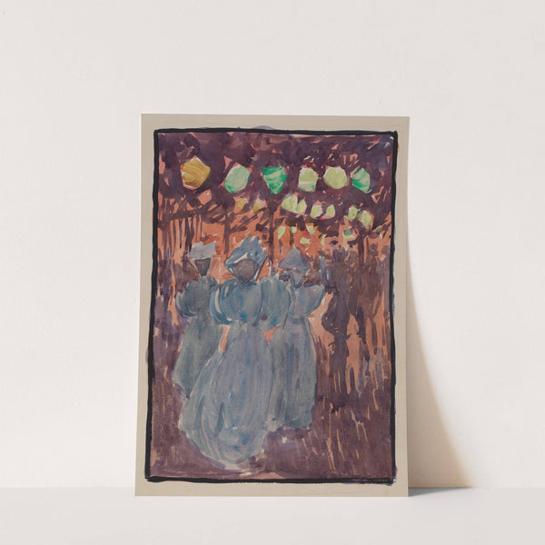 Night scene with three women in blue (1895–1897) by Maurice Prendergast