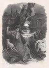 Night; vignette of girl in 18th century costume picking roses on verso (ca. 1830–65)