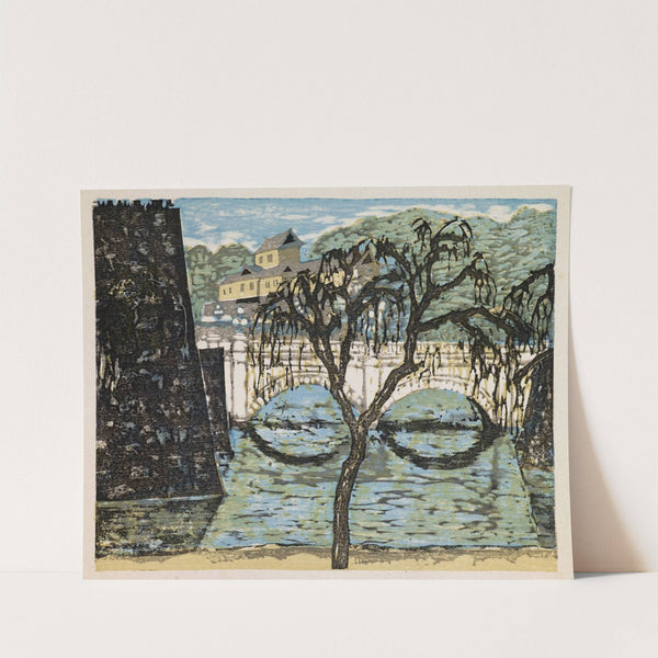 Nijūbashi, from the series 'Recollections of Tokyo' by Onchi Kōshirō