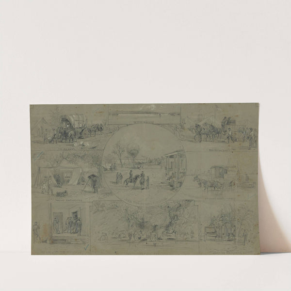 Nine camp scenes by Arthur Lumley