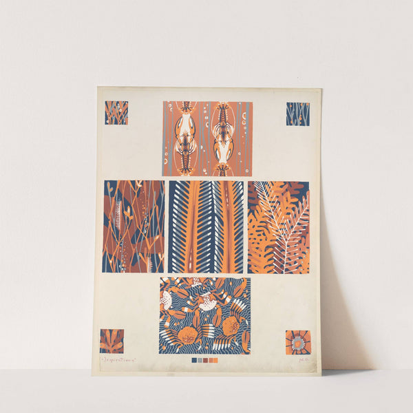 Nine compositions, incorporating marine plant forms and crustaceans by André Durenceau