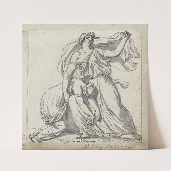 Niobe and Her Daughter (1775-80) by Jacques Louis David