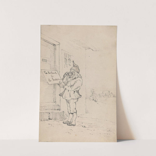 Nisse utenfor Kitty Kiellands dør by Christian Skredsvig