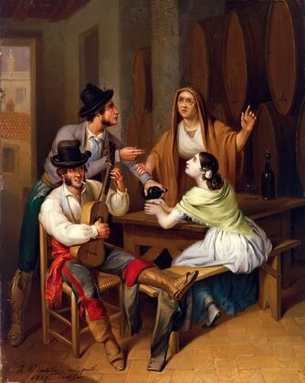 No more Wine. Tavern Scene
