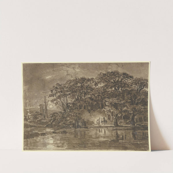 Nocturnal river landscape by Johann Christian Reinhart