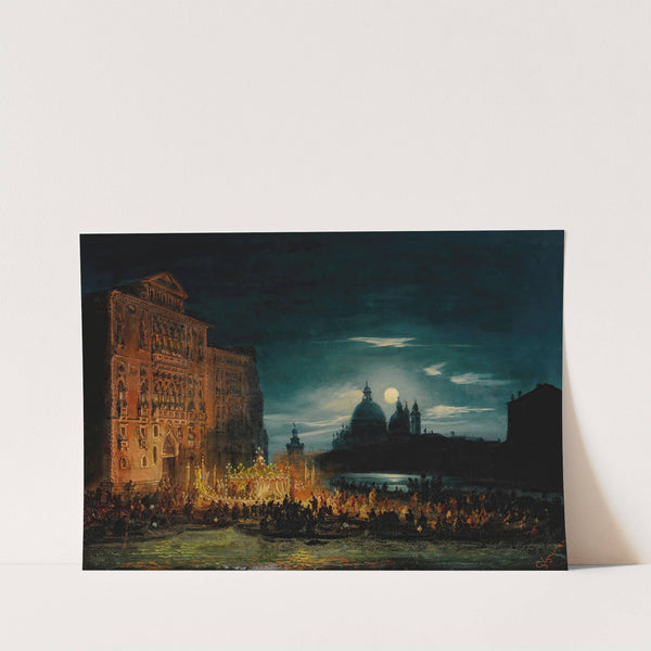 Nocturnal Venetian scene on the Feast of the Redentore by Giovanni Grubacs