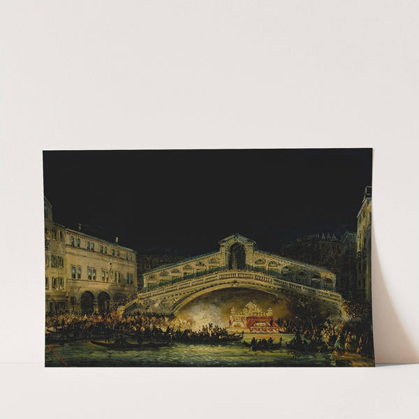 Nocturnal Venetian scene on the Feast of the Redentore by Giovanni Grubacs