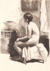Nøgen kvindelig model, siddende i et værelse (1864 - 1917)