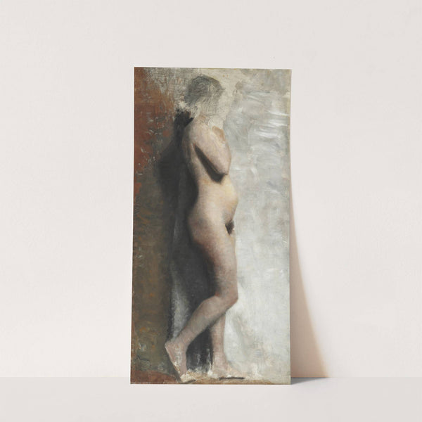 Nøgen Kvindelig Model. Staaende. Profil mod højre by Vilhelm Hammershøi