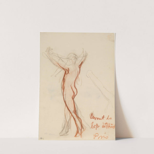 Nøgen rygvendt figur med armene over hovedet (1912) by Jens Adolf Jerichau