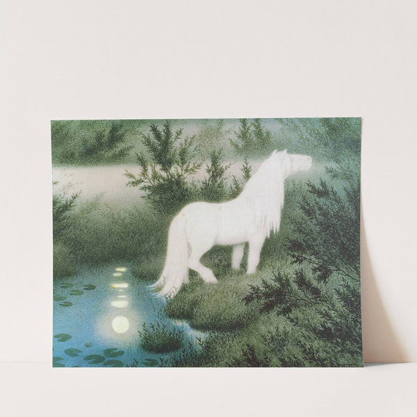 Nokken Som Hvit Hest by Theodor Kittelsen