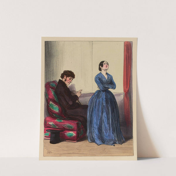 Non Nini, je ne pourrais pas aller au bal de l’opéra ce soir. soyez gentille, vous savez que vous avez envie d’un m (1840) by Paul Gavarni