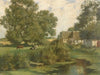 Norddeutsche Landschaft mit Kühen und reetgedeckten Häusern