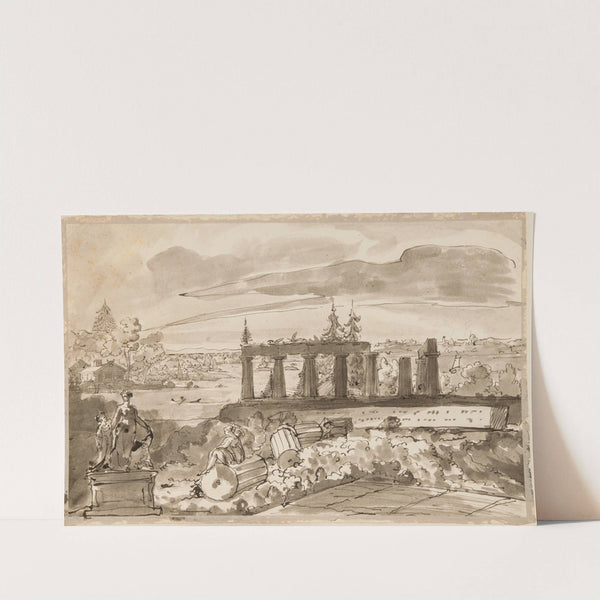 Nordic Landscape with Classical Temple Ruin by Carl August Ehrensvärd