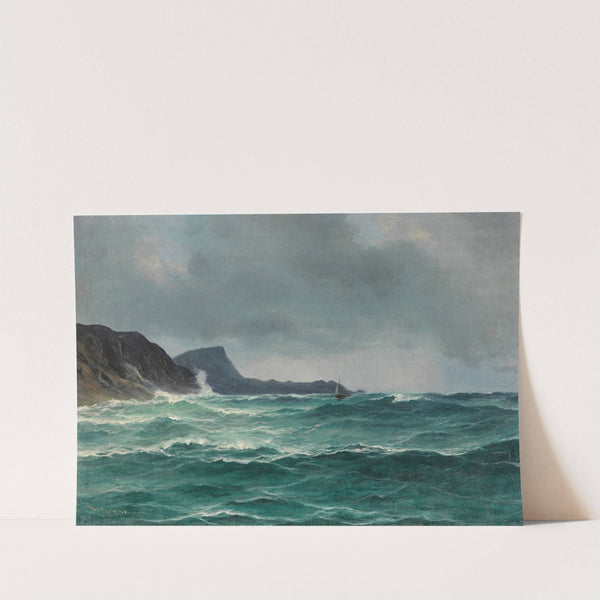 Nordische Küste mit Segelboot by Isak Elias Refsnaes