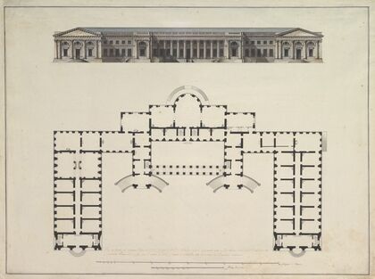 North Elevation and Ground Plan of the Alexander Palace at Tsarskoe Selo