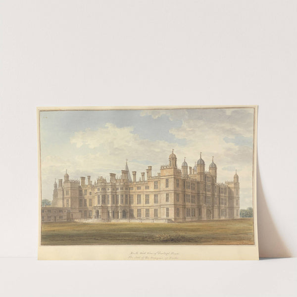 North West view of Burleigh House The Seat of the Marquis of Exeter by John Buckler