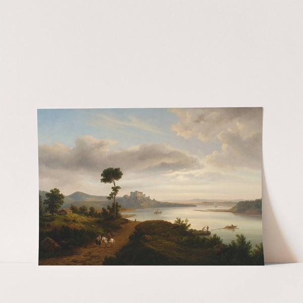 Northern landscape with a lake and a castle (1863) by Chrystian Breslauer