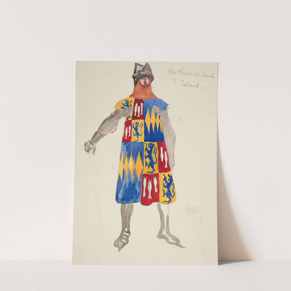 Northumberland – Tabard, costume sketch for Henry Irving’s Planned Production of King Richard II by Edwin Austin Abbey